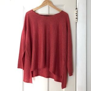Like New Eileen Fisher Persimmon Tencel Merino Alpaca Sweater (s)